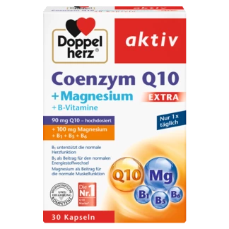 Illustration of the product packaging Doppelherz aktiv Coenzima Q10 Extra front view
