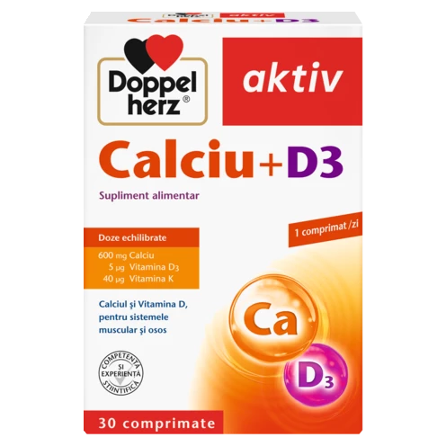 Doppelherz aktiv Calciu + D3 Vedere frontală