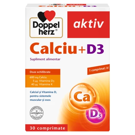Doppelherz aktiv Calciu + D3 Vedere frontală