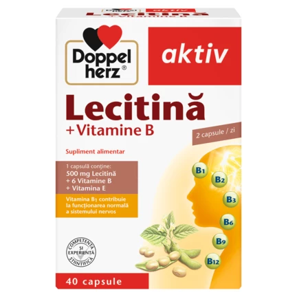 Doppelherz aktiv Lecitină + Vitamine B Vedere frontală