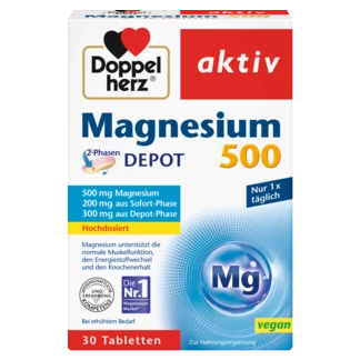 Illustration of the product packaging Doppelherz aktiv Magneziu 500 front view