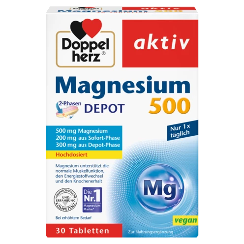 Doppelherz aktiv Magneziu 500 Vedere frontală