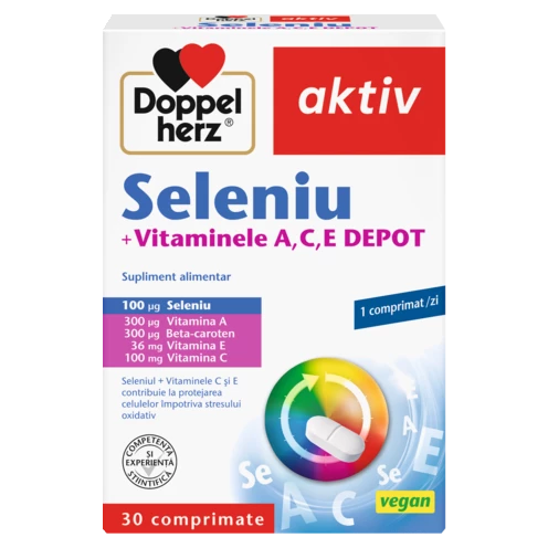 Doppelherz aktiv Seleniu + Vitaminele A, C, E Vedere frontală