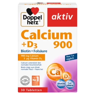 Illustration of the product packaging Doppelherz aktiv Calciu 900 + D3 front view