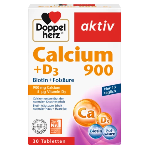 Doppelherz aktiv Calciu 900 + D3 Vedere frontală