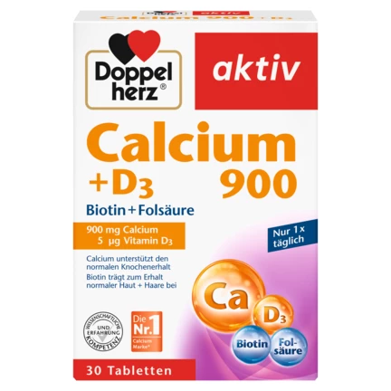 Doppelherz aktiv Calciu 900 + D3 Vedere frontală