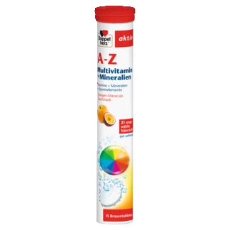 Illustration of the product packaging Doppelherz aktiv A-Z Vitamine + Minerale + Microelemente front view