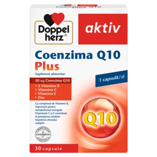 Illustration of the product packaging Doppelherz aktiv Coenzima Q10 Plus front view