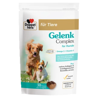 Illustration of the product packaging Doppelherz für Tiere COMPLEX ARTICULAȚII PENTRU CÂINI front view