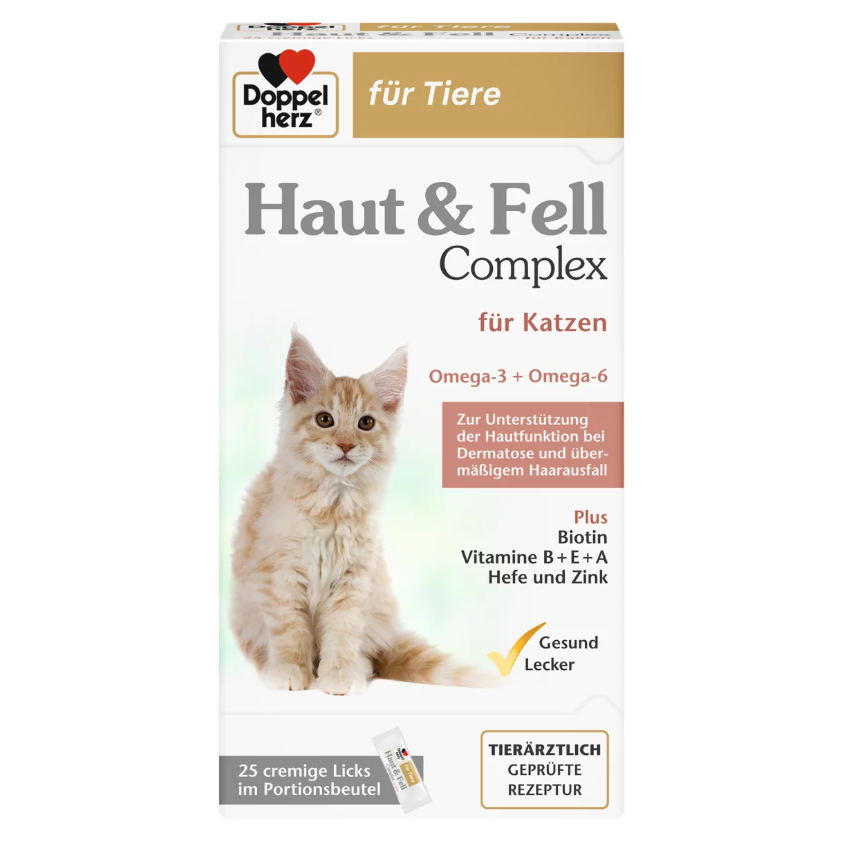 Doppelherz für Tiere COMPLEX PIELE ȘI BLANĂ PENTRU PISICI Vedere frontală